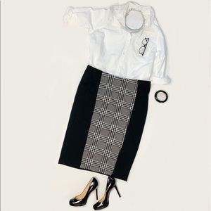 NWT Lane Bryant Black & White Ponte Skirt Sz 18